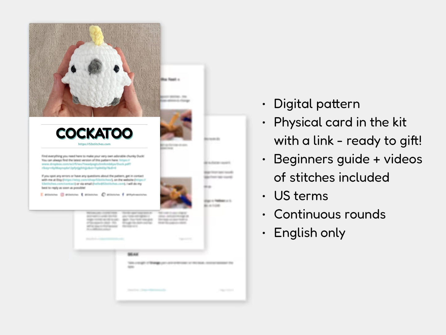 Cockatoo Learn to Crochet Kit