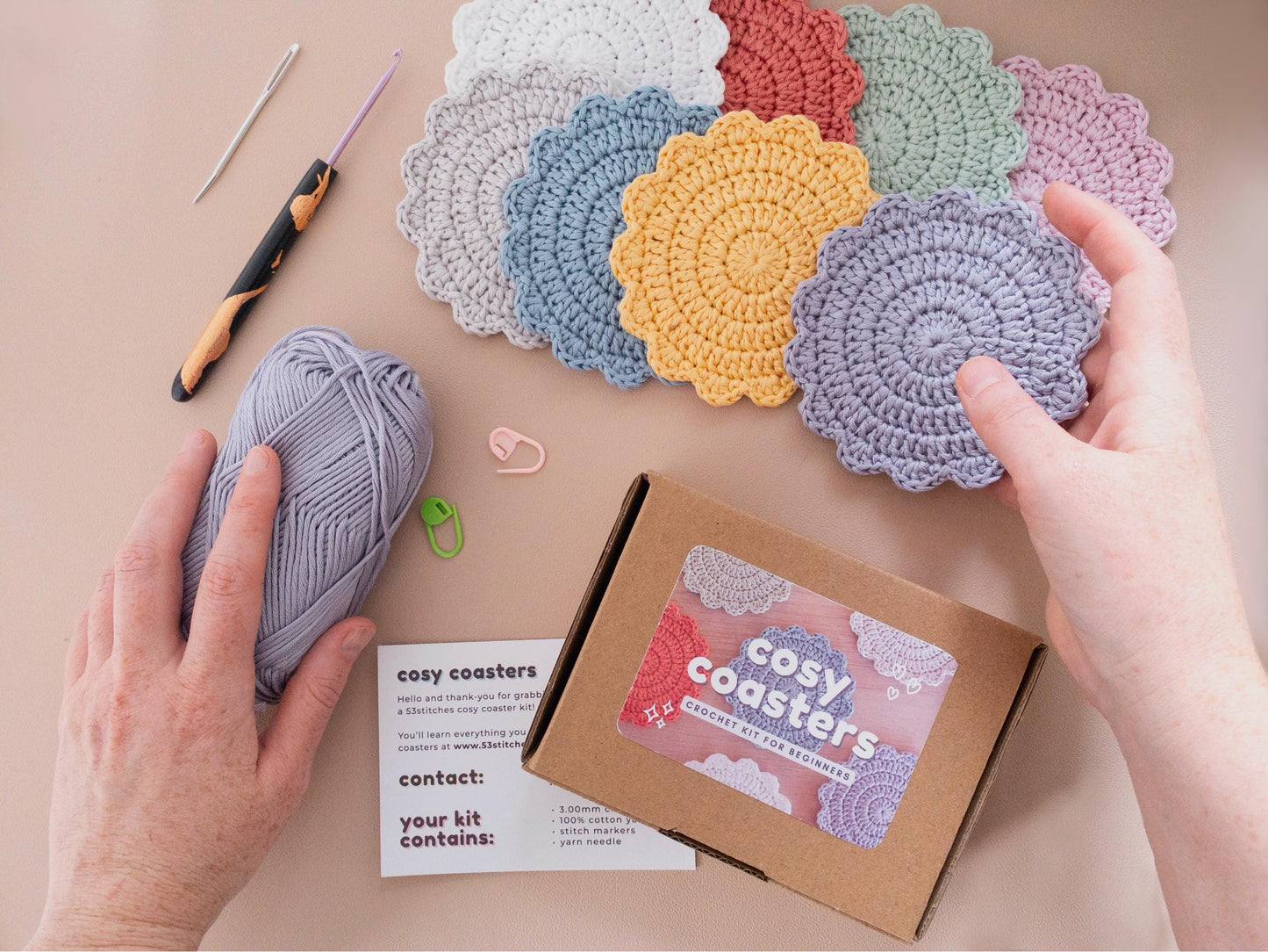 Coaster Set - Learn to Crochet Kit