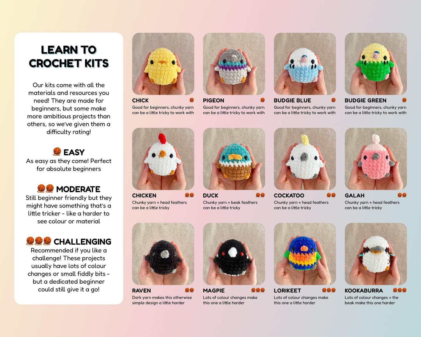 Kookaburra Learn to Crochet Kit