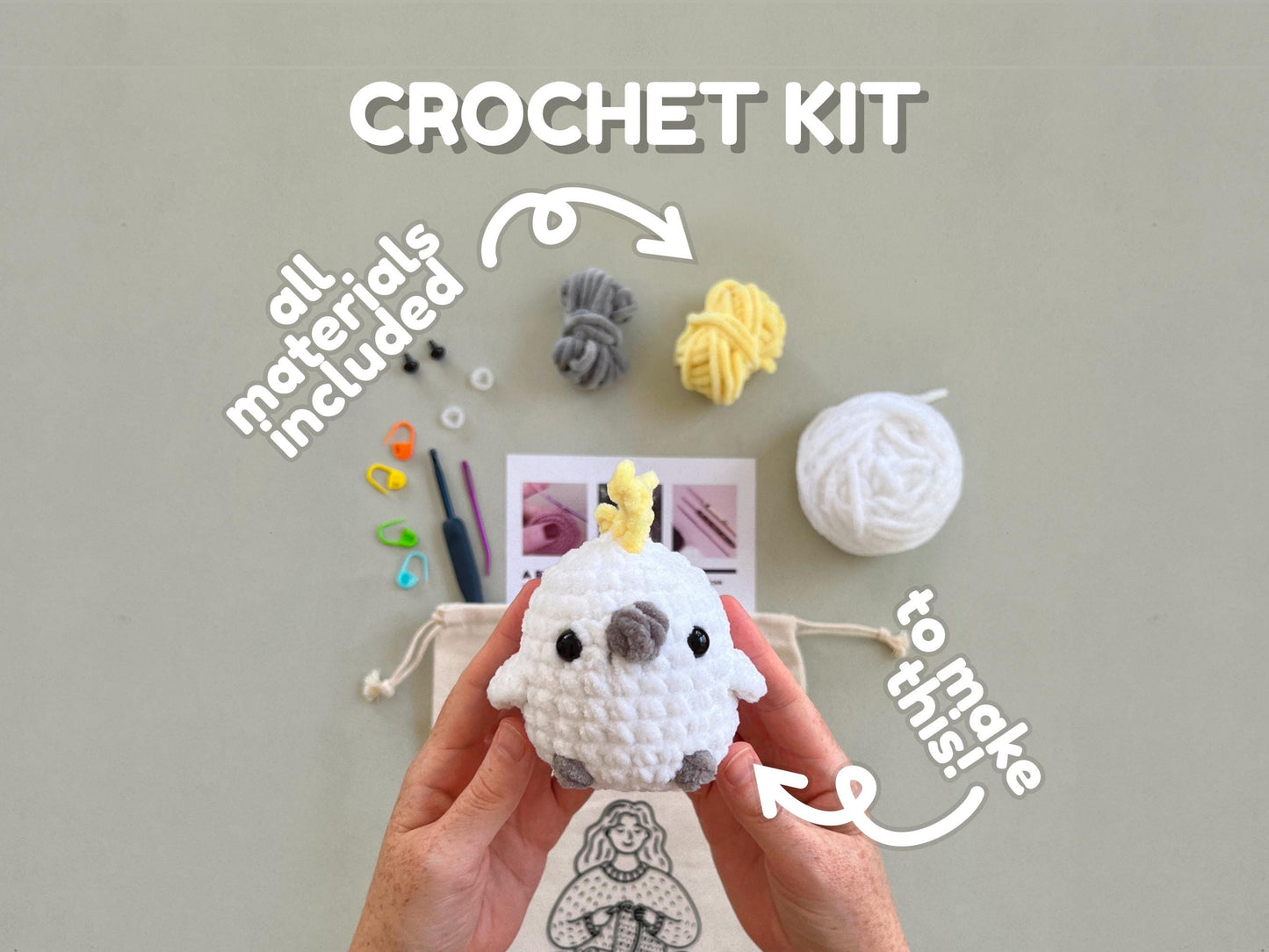Cockatoo Learn to Crochet Kit