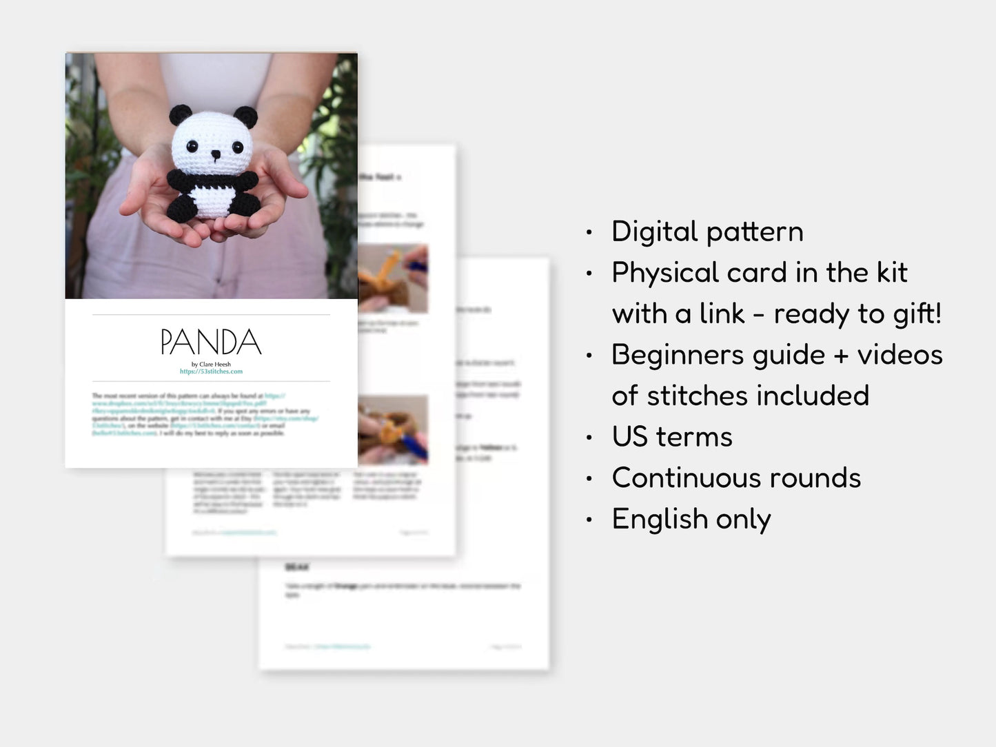 Panda Learn to Crochet Kit