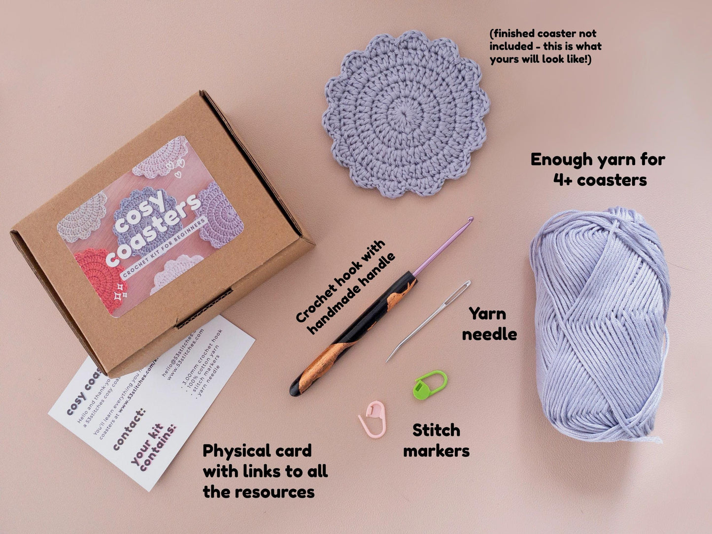 Coaster Set - Learn to Crochet Kit