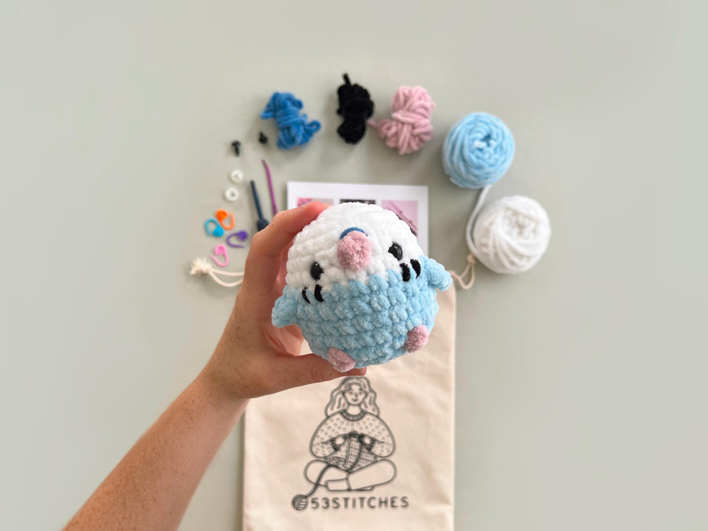 Blue Budgie Learn to Crochet Kit