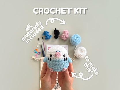 Blue Budgie Learn to Crochet Kit