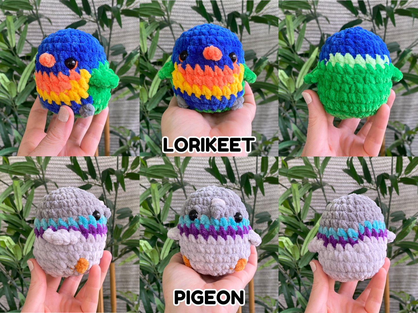 Handmade crochet bird - Finished adorable crochet plushie - Soft and squishy - Made to order
